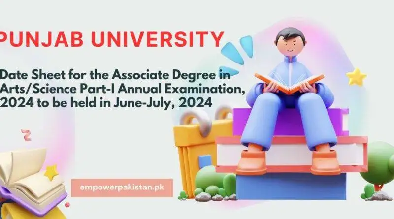 Date Sheet for Associate Degree Part 1 Annual Examination 2024