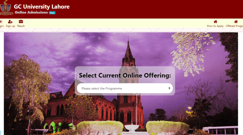 Government College University Lahore Admission