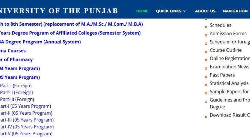 Punjab University LLB Result 2026